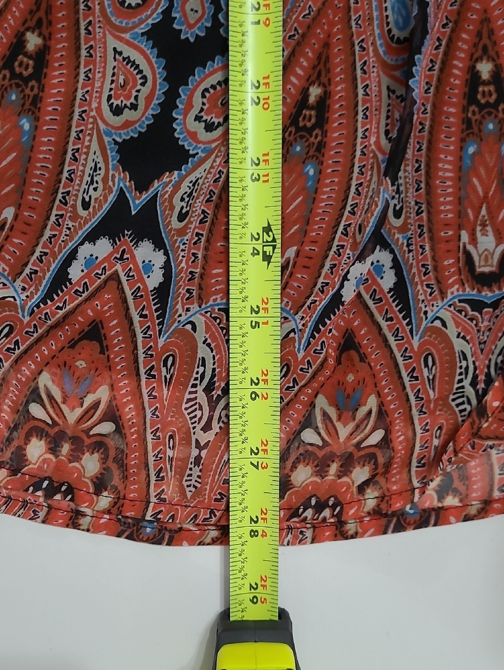 Umgee Colorful Paisley Print Off the Shoulder Dress / Crochet Trim Sleeves (S) - Picture 7 of 7